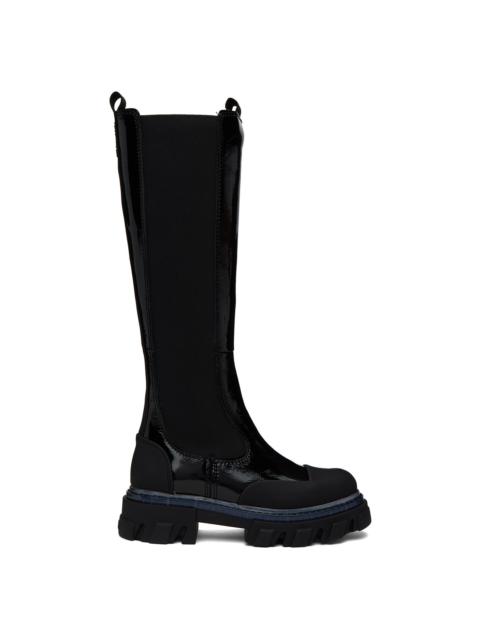 GANNI Black Cleated Boots