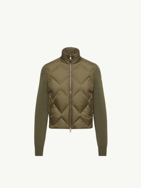 Moncler Wool & Cashmere Padded Zip-Up Cardigan