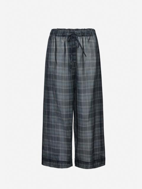 MAGDA BUTRYM Checked drawstring culotte trousers in blue