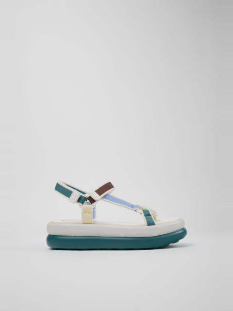 CAMPER Twins Multicolor Textile Sandals for Women with EVA Outsoles.