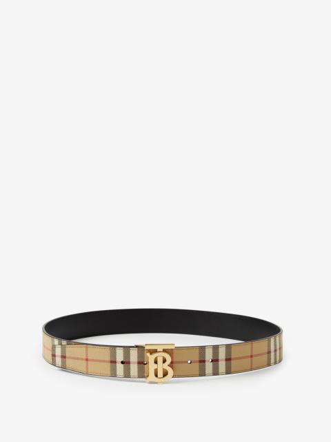 Burberry Check and Leather Reversible TB Belt