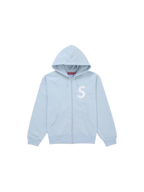 Supreme Supreme S Logo Zip Up Hooded Sweatshirt (FW25) Light Blue
