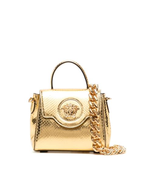 VERSACE small La Medusa python-effect bag