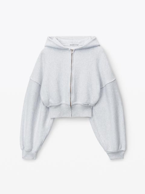 Alexander Wang cropped zip up hoodie in classic terry