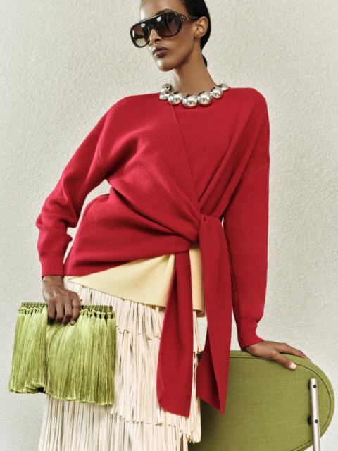 SIMONMILLER Vista Merino Blend Sweater In Butter/Classic Red