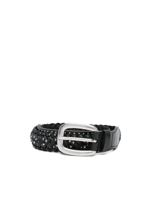 Golden Goose braided studded leather belt