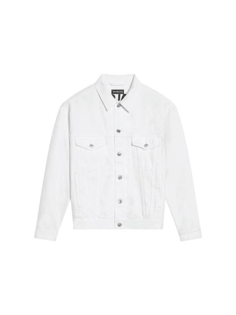 BALENCIAGA Balenciaga Men's Embroidered Logo Japanese denim Jacket White/Black