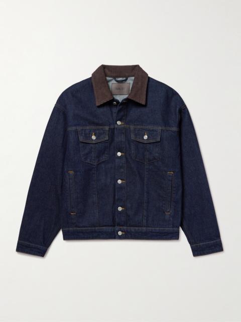 NN07 Roy 1882 Corduroy-Trimmed Organic Denim Jacket