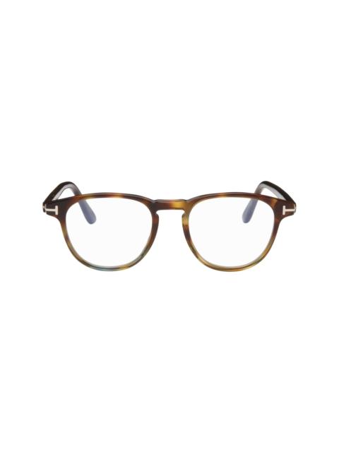 TOM FORD Brown Blue Block Glasses