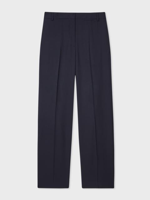 A Suit To Travel In - Women's Dark Navy Straight-Leg Wool Trousers