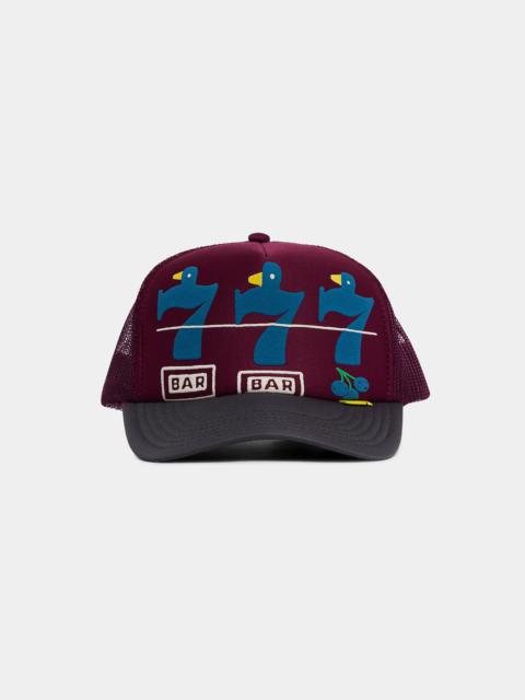 Kapital LUCKY BATTERY BIRD TRUCKER CREW (BURGANDY/CHARCOAL)