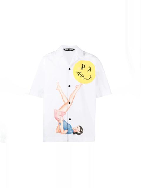 Palm Angels Palm Angels Pin Up Bowling Shirt White
