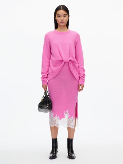 3.1 Phillip Lim French Tuck Knit Dress with Lace Trim