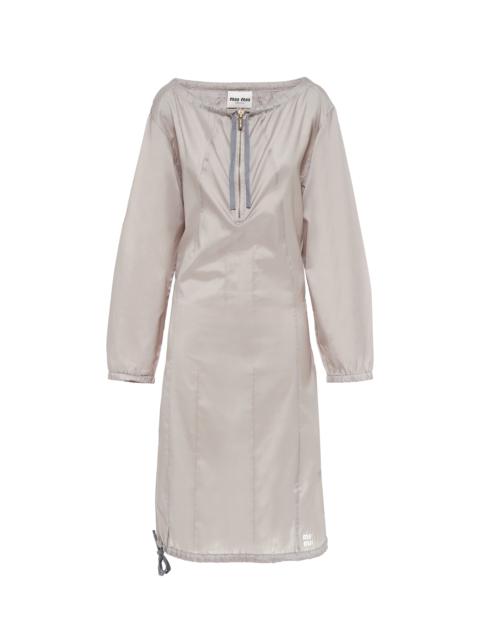 Miu Miu Long-sleeved technical silk dress
