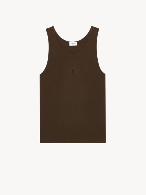 SAINT LAURENT CASSANDRE RIBBED TANK TOP