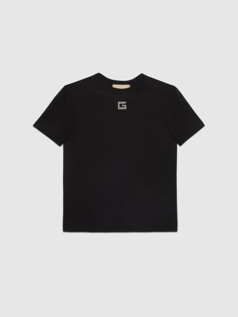 Cotton jersey T-shirt with crystal G