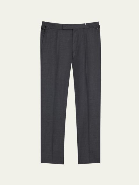 TOM FORD Men's Wool Sharkskin Flat-Front Pants