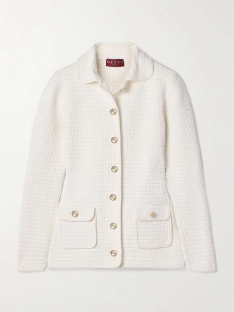 GUCCI Cotton-blend cardigan White