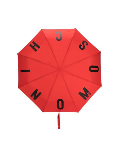 logo-print panelled umbrella