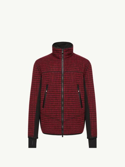 Moncler Grenoble Wool Blend Vichy Zip-Up Sweatshirt