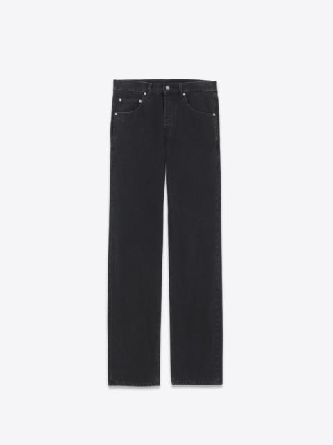 SAINT LAURENT long baggy jeans in faded black denim