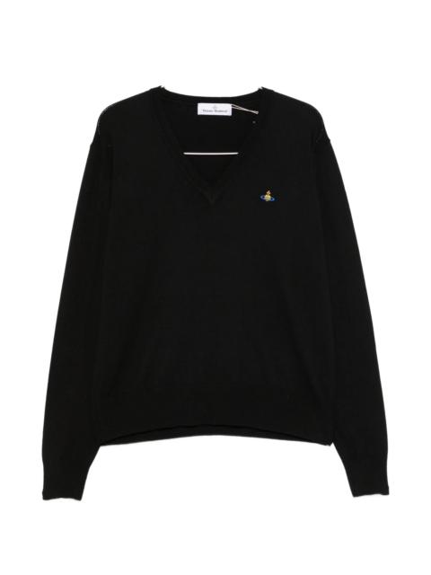 Vivienne Westwood Vivienne Westwood Mark Orb-embroidered V-neck Sweater