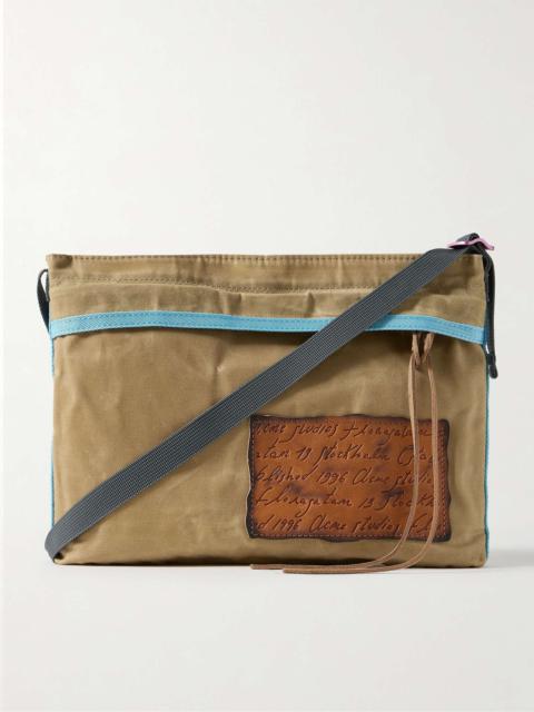 Acne Studios Andemer Leather-Trimmed Appliquéd Coated-Canvas Messenger Bag