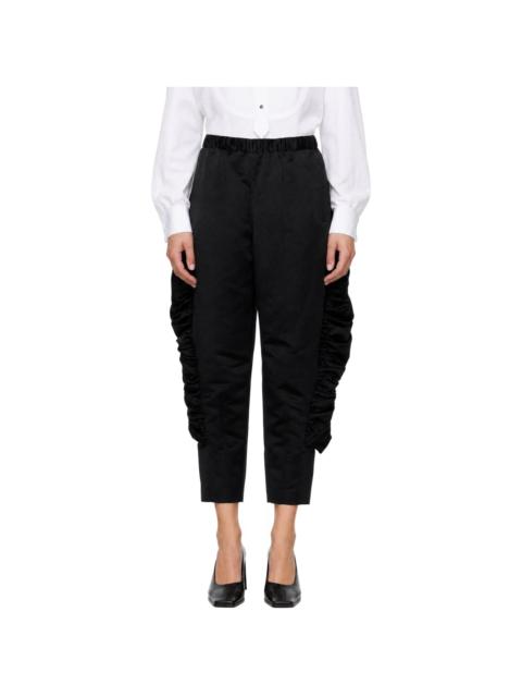 Comme Des Garçons Black Satin Ruffled Trousers