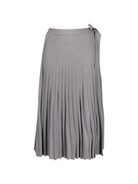 pleated wool-blend midi skirt