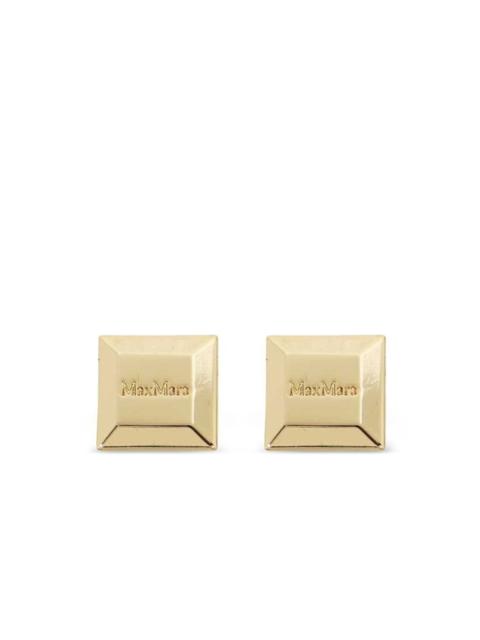 Max Mara logoed square earrings