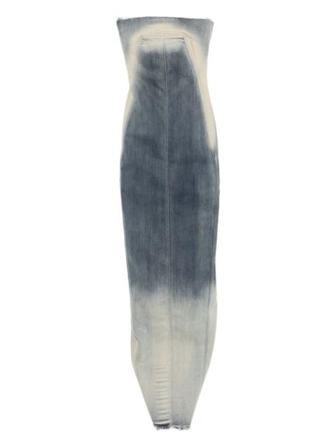Rick Owens Bustier Denim Gown Hustler Degrade