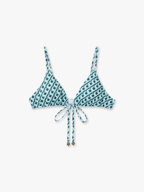 CASABLANCA Green Cubist CC Monogram String Bikini Top | Casablanca Paris