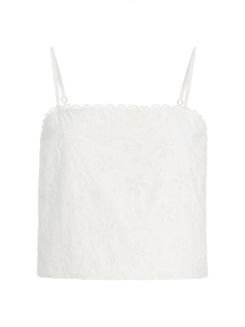 Salma Eyelet Cotton Top white