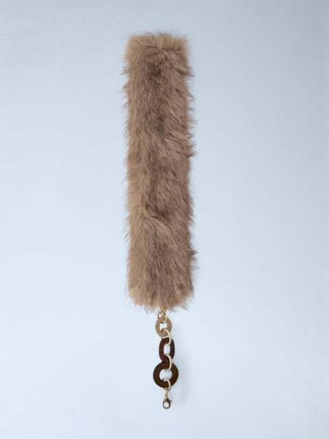 Max Mara Faux Fur Collar with Chain Links