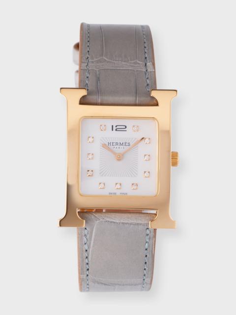 Hermès Heure H Watch with Diamonds, 30 mm