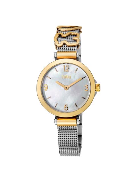 TOUS Gold IP Steel Icon Charms Watch with Mother-of-pearl