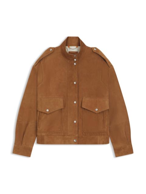 BOSS SUEDE JACKET WITH BOMBER STYLING