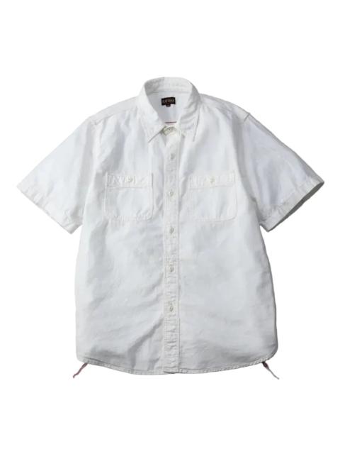 THE FLAT HEAD FN-SCK-010S 5oz S/S Chambray Work Shirt White
