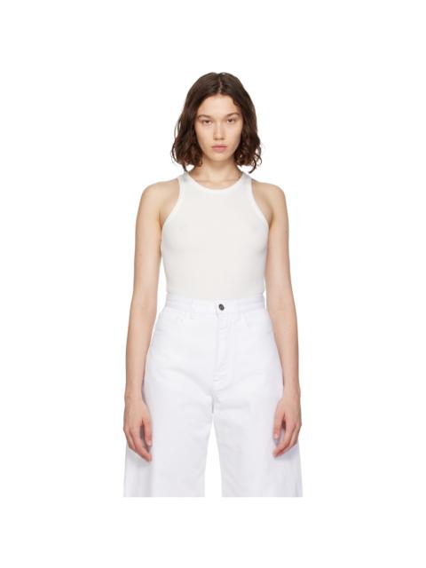 Alaïa White Sculpting Rib Jersey Bodysuit