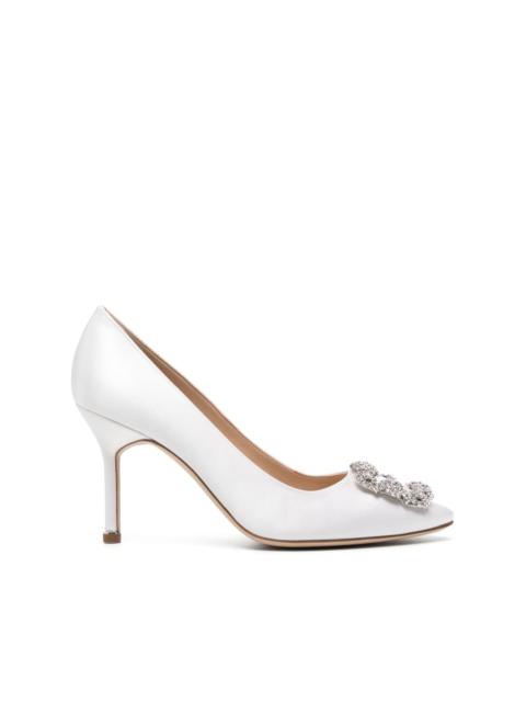 Hangisi 90mm satin stiletto pumps