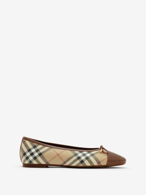 Burberry Check Canvas Highgate Ballerinas