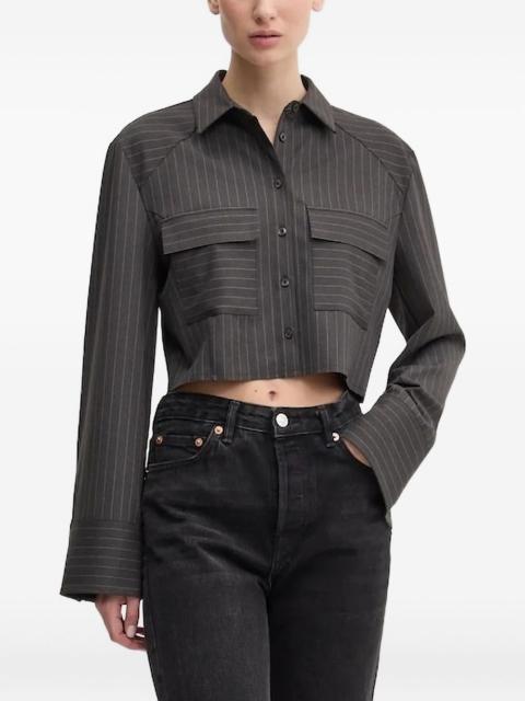 HUGO striped cropped shirt