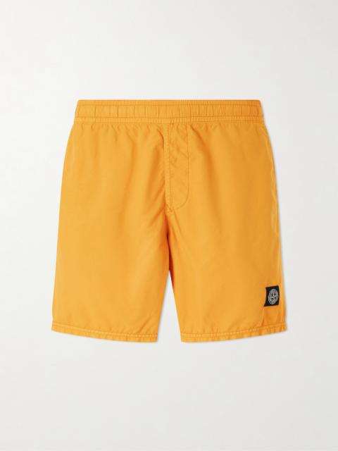 Stone Island Straight-Leg Mid-Length Logo-Print Shell Swim Shorts