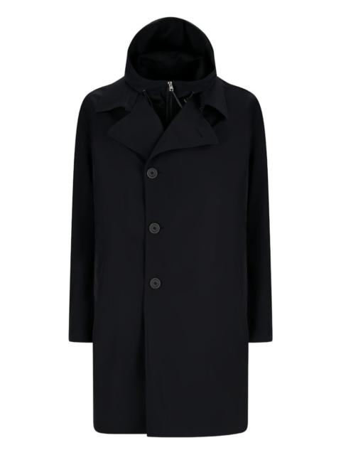 Herno hooded single-breasted coat