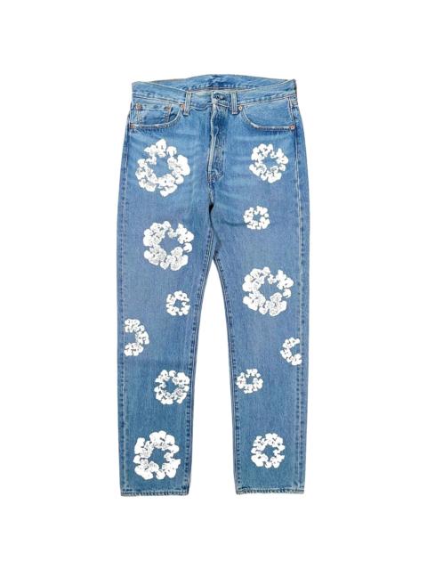 DENIM TEARS Levi's 501 Cotton Wreath Logo Jeans "Light Wash / Indigo / White" DT303