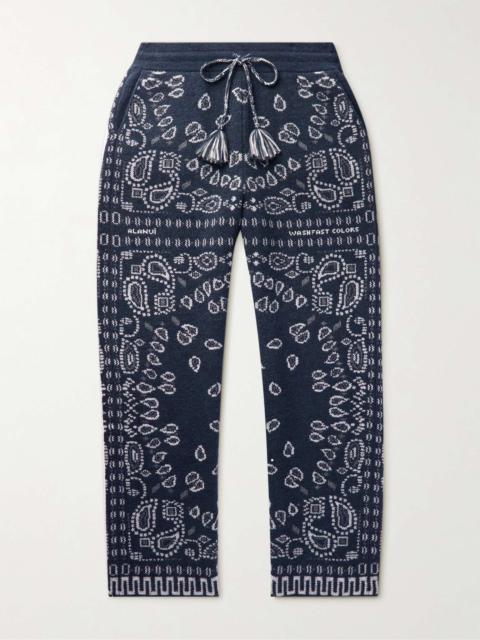 Wide-Leg Bandana-Jacquard Virgin Wool-Blend Sweatpants