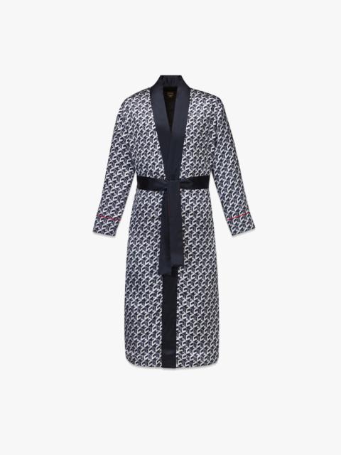 MCM Men’s Cubic Monogram Print Silk Satin Robe