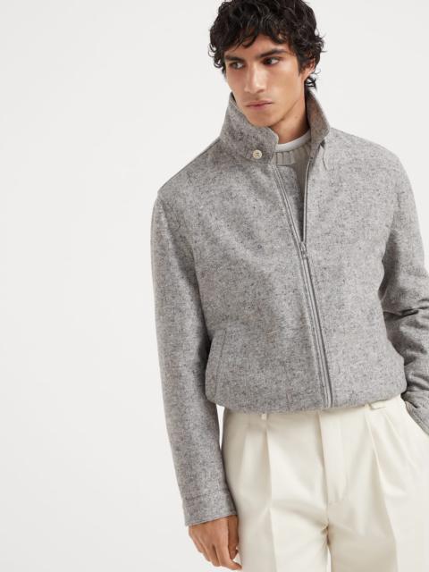 Brunello Cucinelli Virgin wool and silk donegal bomber jacket with Themore® padding
