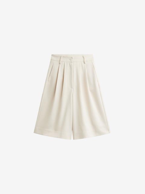 The Frankie Shop Martel Pleated Bermuda Shorts - Cream