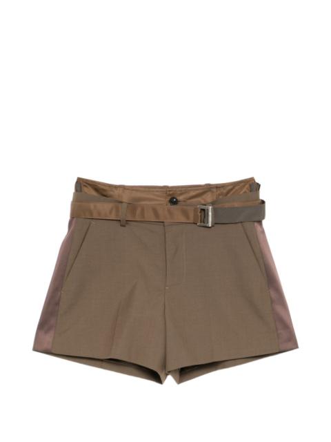 sacai belted shorts